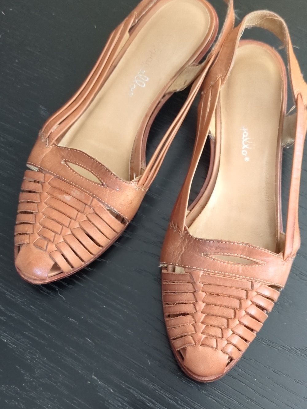 Pappagallo Woven Slingback Flats - Brown 7-1/2N